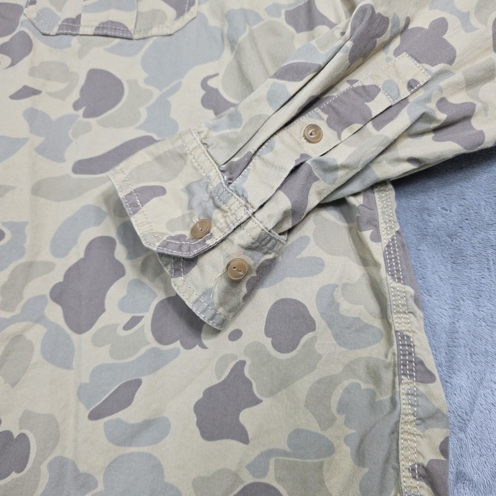 Ll Bean Signature Woodland Camouflage Button Up Shirt XXL Double‎ Flap Breast... - Picture 3 of 7